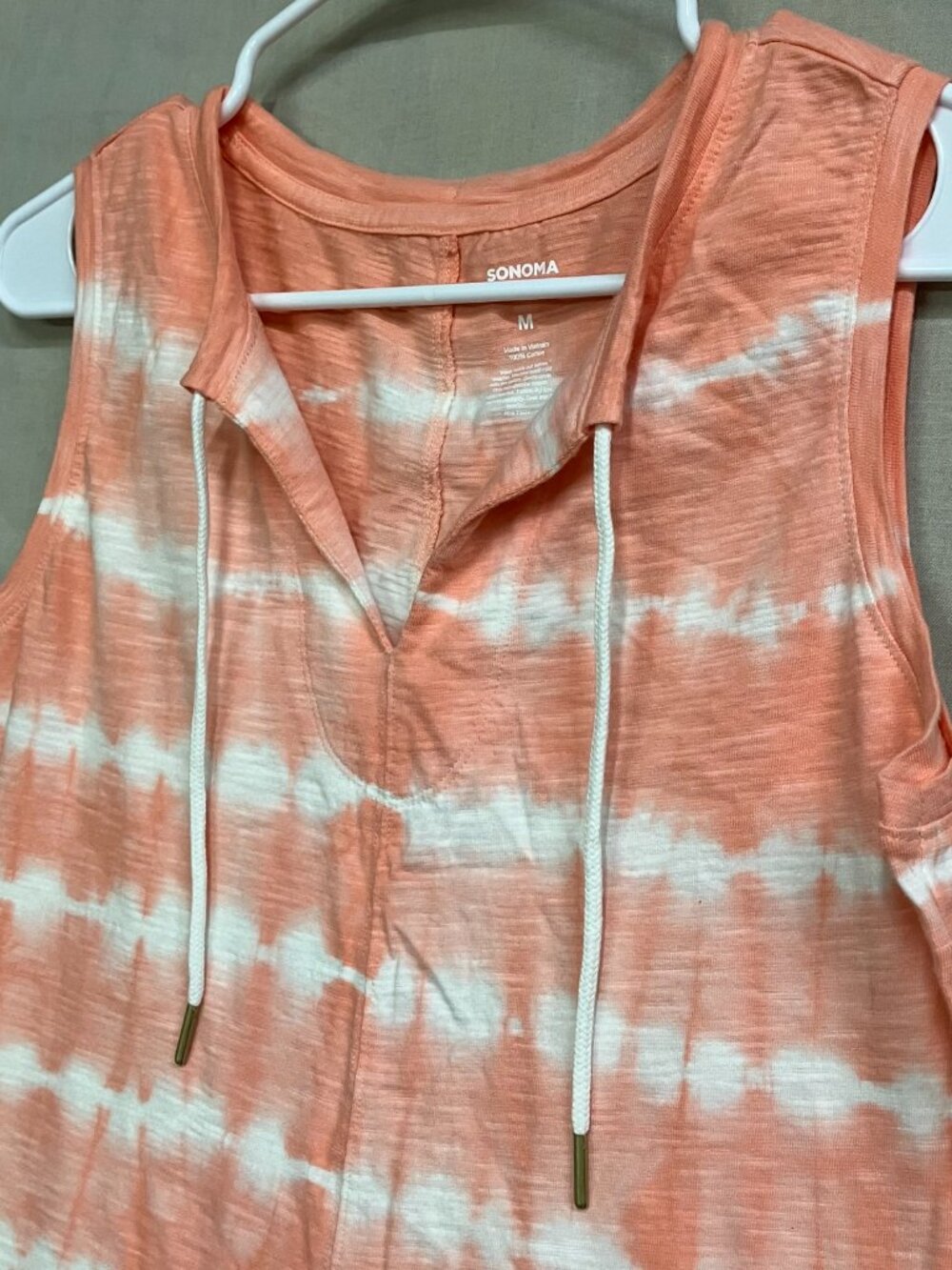Sonoma Goods For Life Tank Dress Women’s Size M Coral Tie Dye Sleeveless Knit - Picture 4 of 8